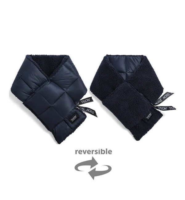 GLOSTER「【TAION/タイオン】マウンテン リバーシブル ダウン&times;ボア マフラー」|マフラー|ダークネイビー