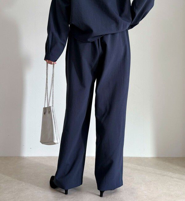 fredy emue「【セットアップ対応】パウダリーツイルイージーセミワイドパンツ」|チノ|