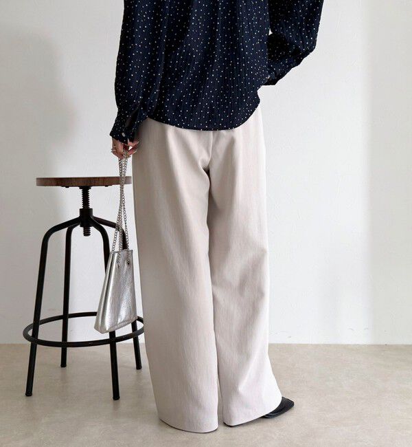 fredy emue「【セットアップ対応】パウダリーツイルイージーセミワイドパンツ」|チノ|