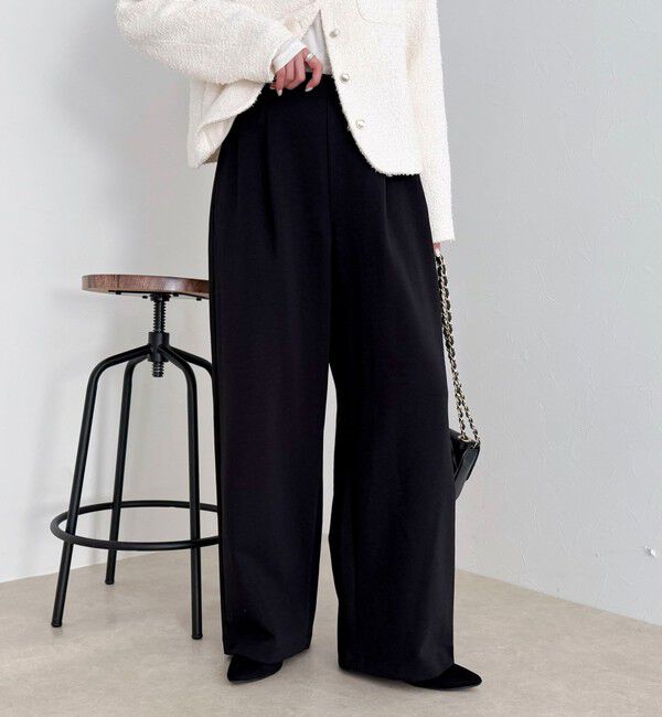 fredy emue「【セットアップ対応】パウダリーツイルイージーセミワイドパンツ」|チノ|