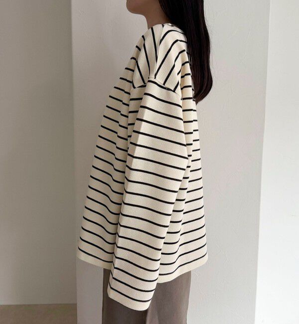 fredy emue「ニットソーボーダーBIGプルオーバー」|Tシャツ・カットソー|