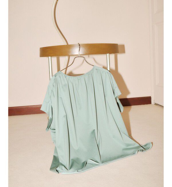 ROPE「【洗える】クリア天竺ギャザー半袖プルオーバー/お仕事服」|Tシャツ・カットソー|