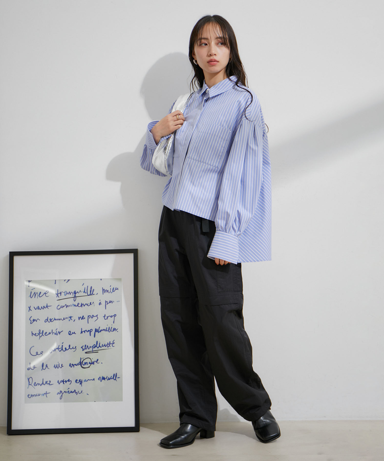 VIS「【洗える】ベルト付ナイロンカーゴパンツ」|カーゴ|