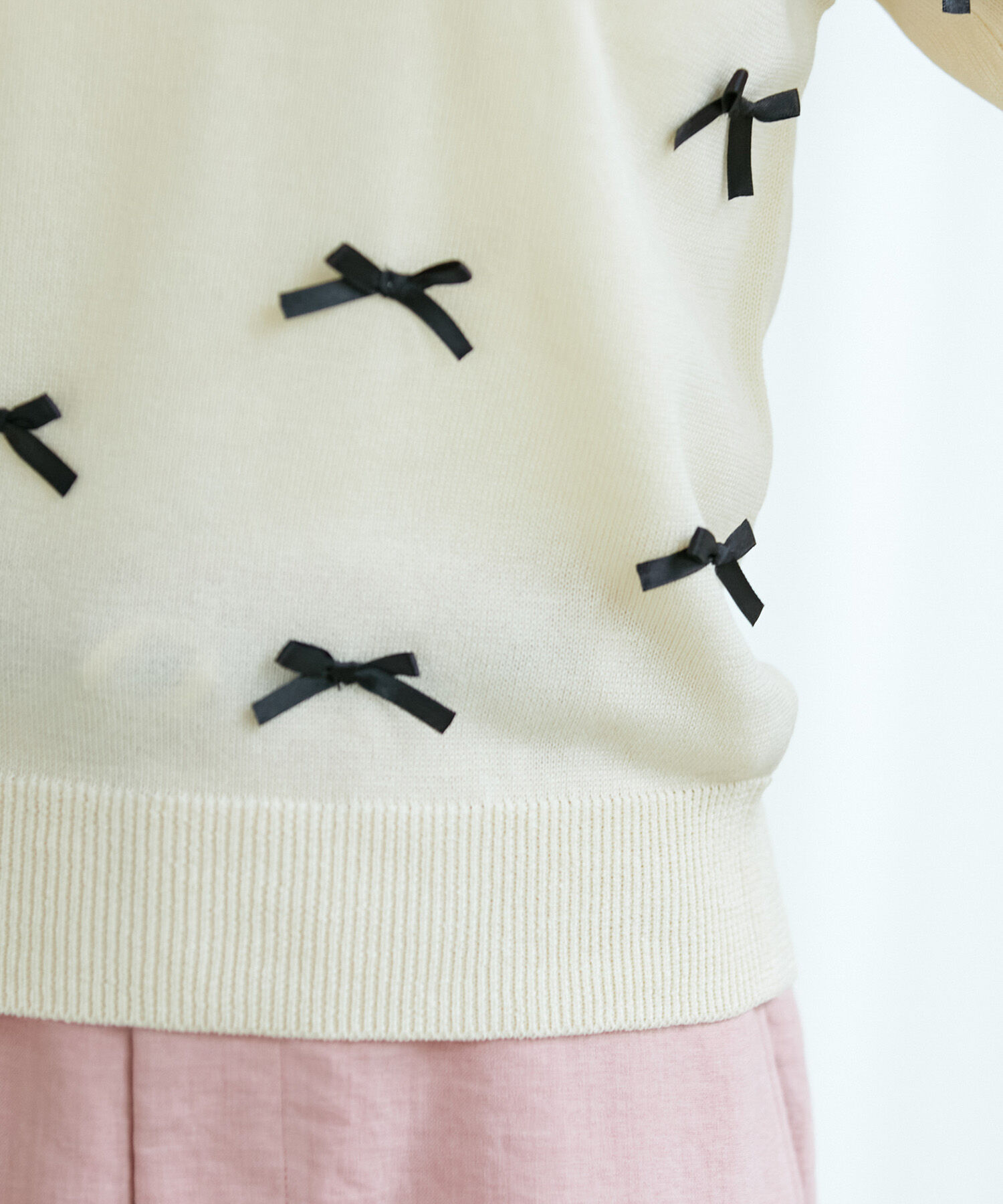 VIS「【WEB限定】リボンハーフスリーブニット」|ニット・セーター|