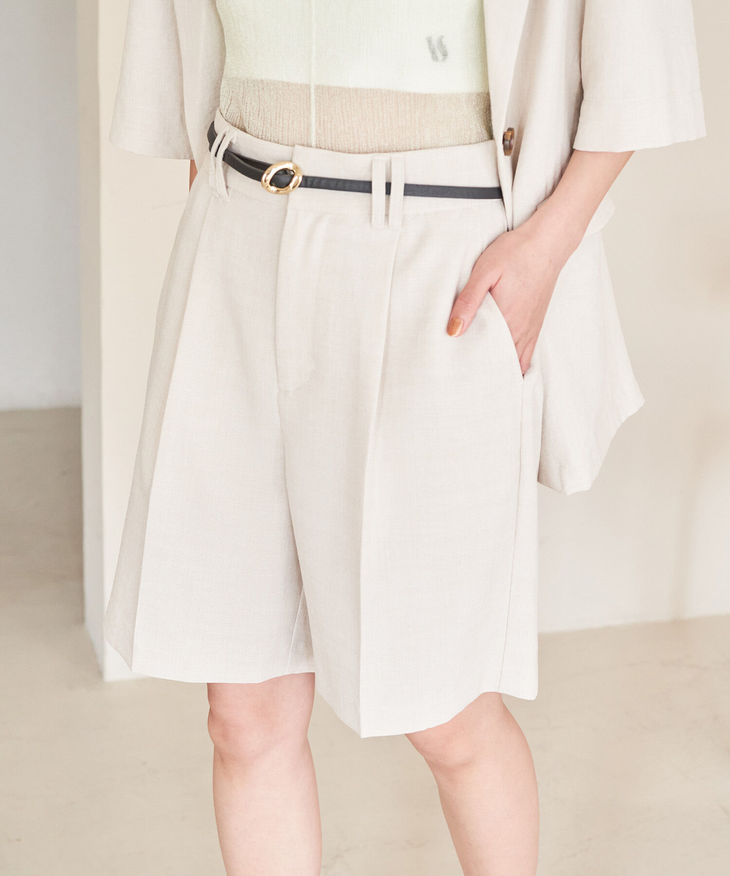 VIS「【接触冷感・洗える】美easyリネンライクショートパンツ」|その他|