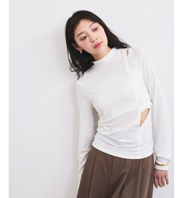 VIS「プチハイネックカットアウトプルオーバー」|Tシャツ・カットソー|ホワイト(10)
