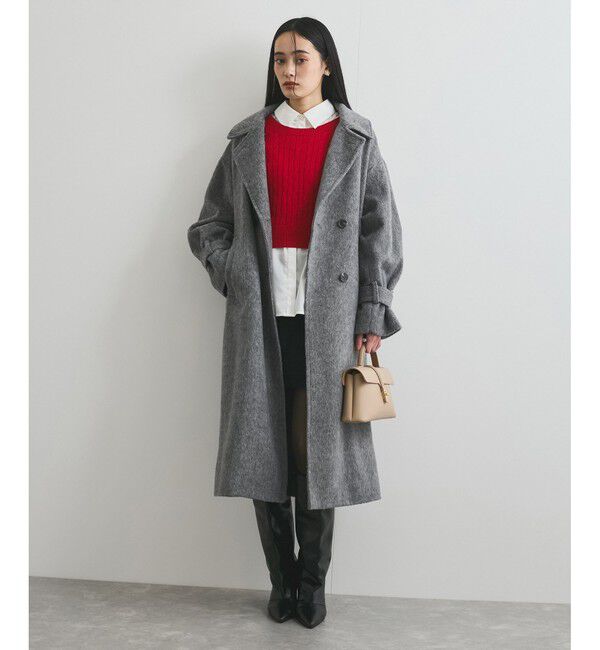 VIS「【2WAY】シャギーロングコート」|ステンカラーコート|