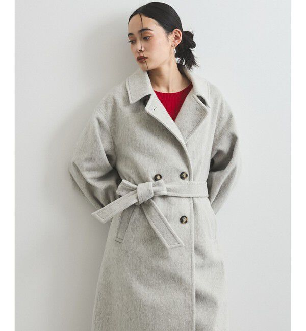 VIS「【2WAY】シャギーロングコート」|ステンカラーコート|