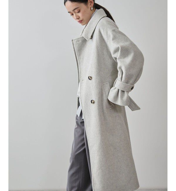 VIS「【2WAY】シャギーロングコート」|ステンカラーコート|