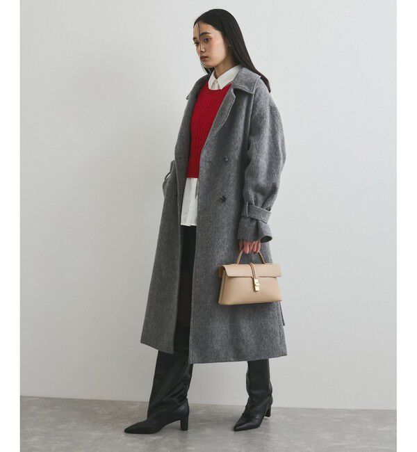 VIS「【2WAY】シャギーロングコート」|ステンカラーコート|