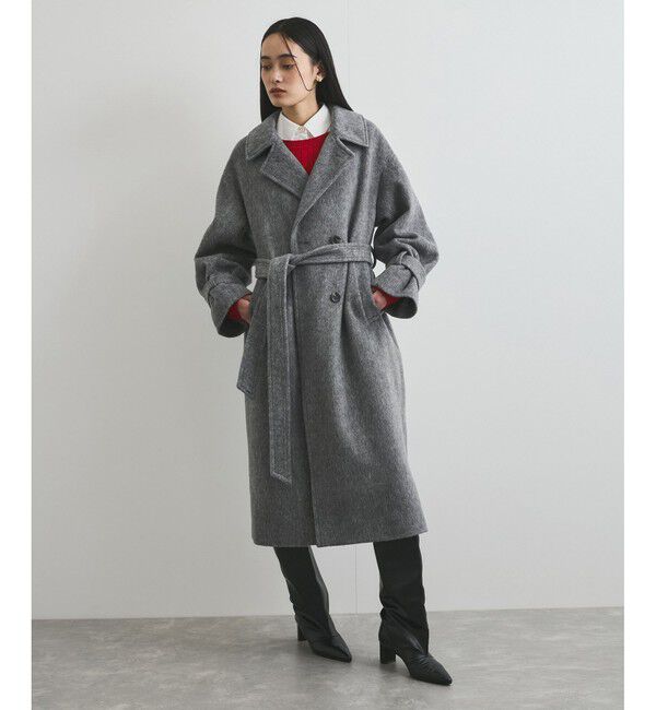 VIS「【2WAY】シャギーロングコート」|ステンカラーコート|