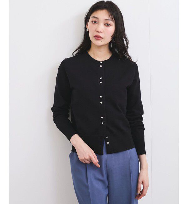 VIS「【洗える】ダブルハートボタンカーディガン」|カーディガン|クロメイン