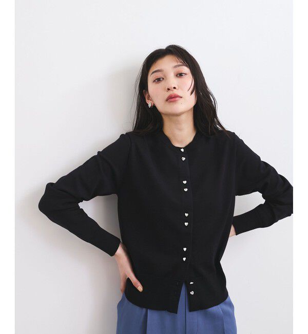 VIS「【洗える】ダブルハートボタンカーディガン」|カーディガン|