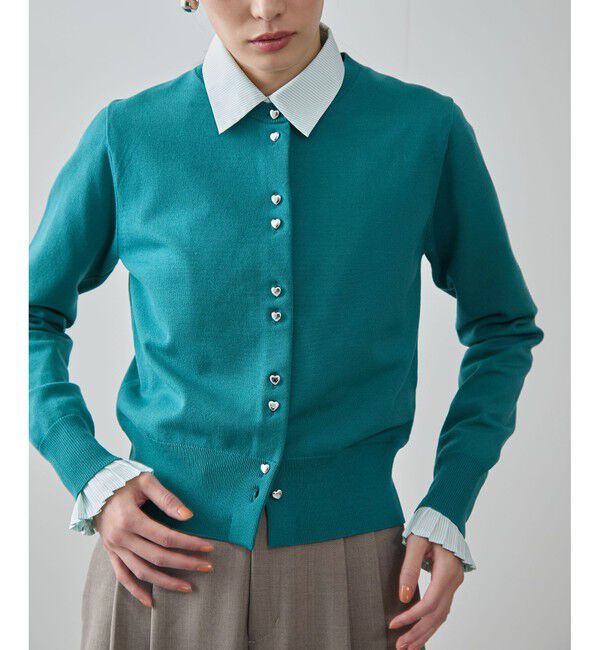 VIS「【洗える】ダブルハートボタンカーディガン」|カーディガン|