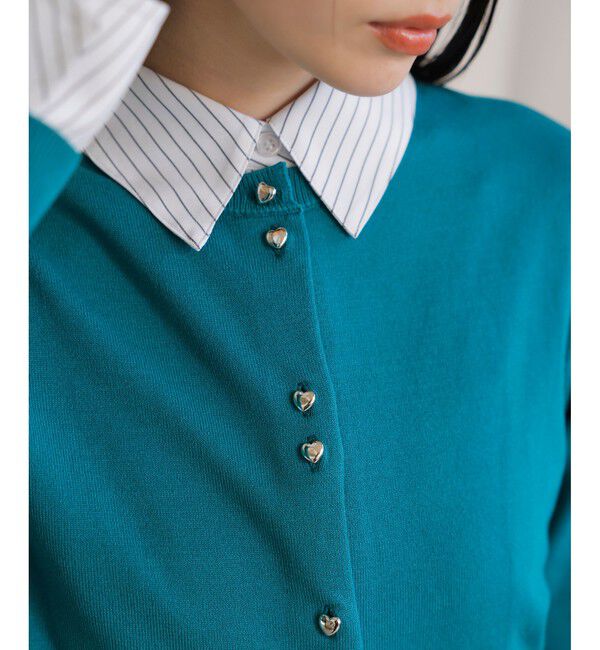 VIS「【洗える】ダブルハートボタンカーディガン」|カーディガン|