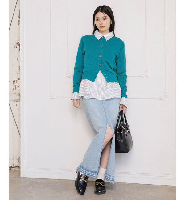 VIS「【洗える】ダブルハートボタンカーディガン」|カーディガン|