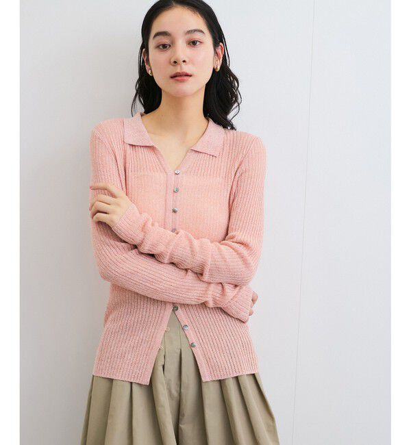 VIS「シアーポロ襟リブカーディガン」|カーディガン|