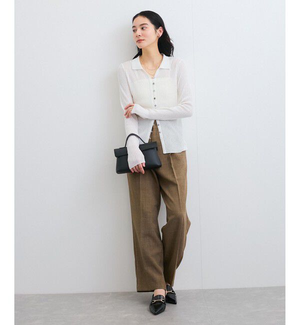 VIS「シアーポロ襟リブカーディガン」|カーディガン|