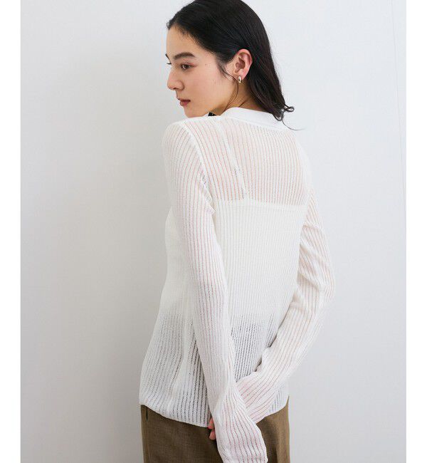 VIS「シアーポロ襟リブカーディガン」|カーディガン|