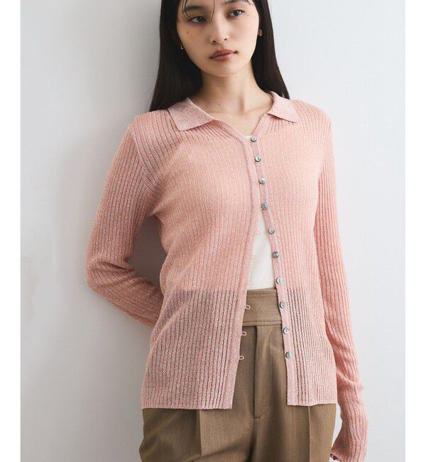 VIS「シアーポロ襟リブカーディガン」|カーディガン|