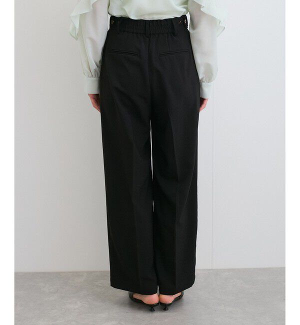 VIS「【美easy】ワンタックワイドスラックスパンツ【接触冷感/洗える】」|スラックス|