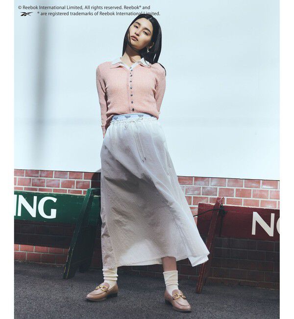 VIS「【Reebok】VIS別注ロゴベルトフレアースカート」|スカート|
