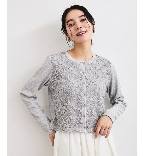 VIS「レースドッキングカーディガン」|カーディガン|