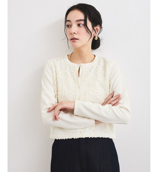 VIS「レースドッキングカーディガン」|カーディガン|