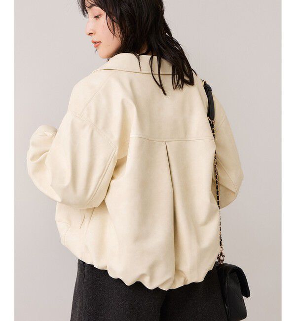 VIS「アウトポケット合皮ブルゾン」|ブルゾン・スタジャン|