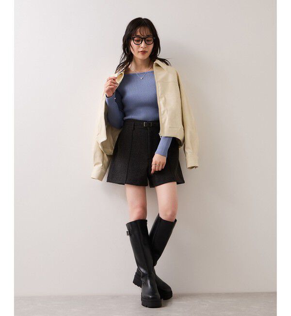 VIS「アウトポケット合皮ブルゾン」|ブルゾン・スタジャン|