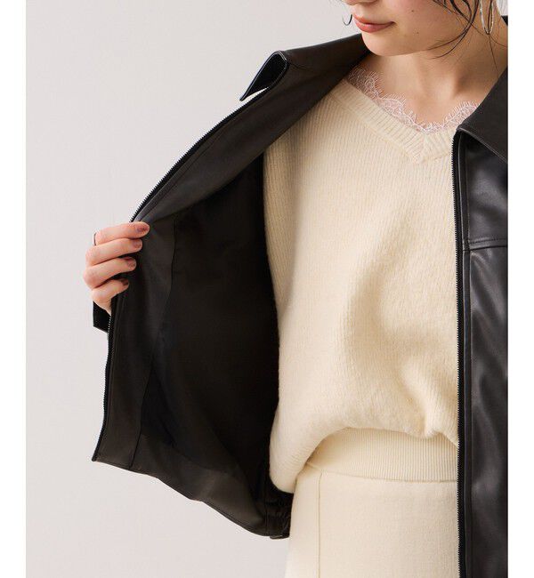 VIS「アウトポケット合皮ブルゾン」|ブルゾン・スタジャン|