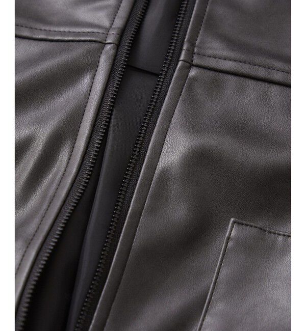 VIS「アウトポケット合皮ブルゾン」|ブルゾン・スタジャン|