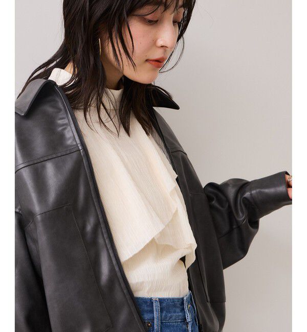 VIS「アウトポケット合皮ブルゾン」|ブルゾン・スタジャン|