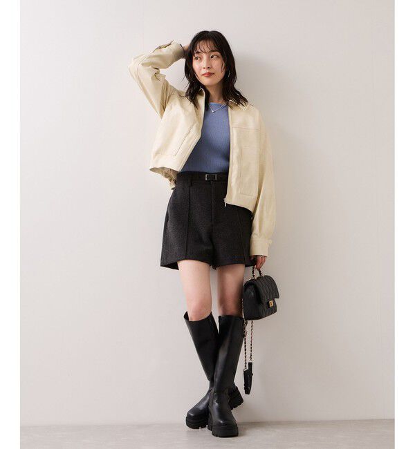 VIS「アウトポケット合皮ブルゾン」|ブルゾン・スタジャン|