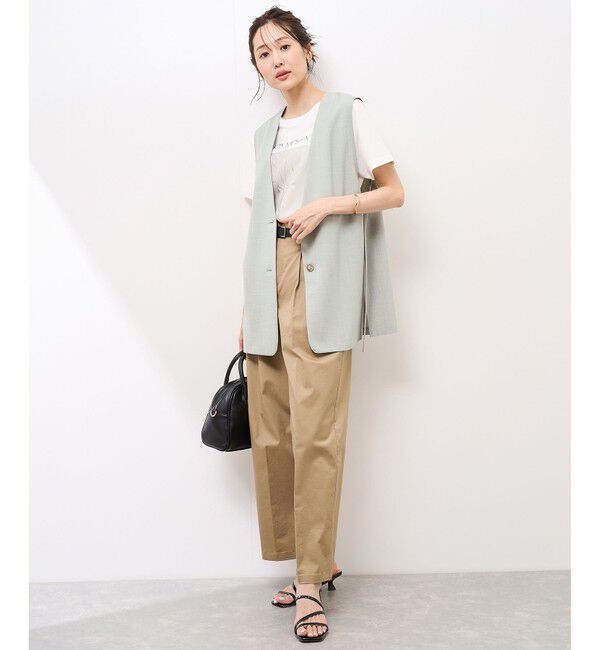 Rope&rsquo;Picnic「【抗菌防臭・接触冷感・UVカット】カナパノースーリーブジレ/セットアップ対応」|ベスト・ジレ|