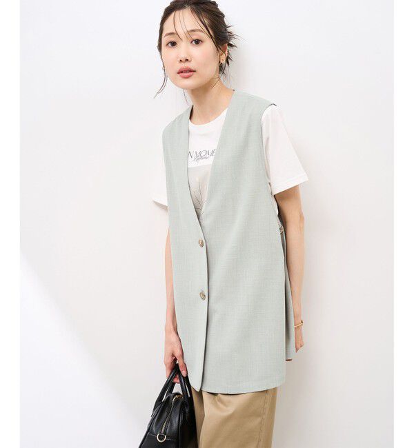 Rope&rsquo;Picnic「【抗菌防臭・接触冷感・UVカット】カナパノースーリーブジレ/セットアップ対応」|ベスト・ジレ|