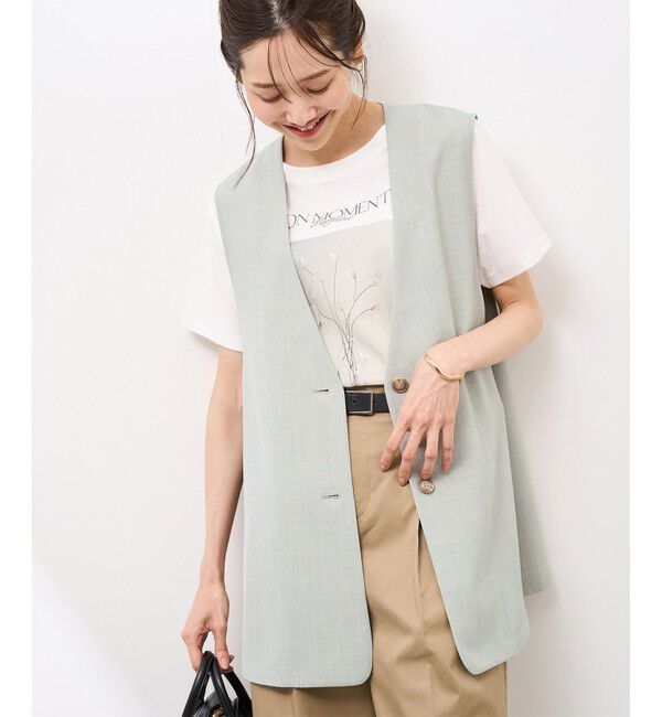 Rope&rsquo;Picnic「【抗菌防臭・接触冷感・UVカット】カナパノースーリーブジレ/セットアップ対応」|ベスト・ジレ|