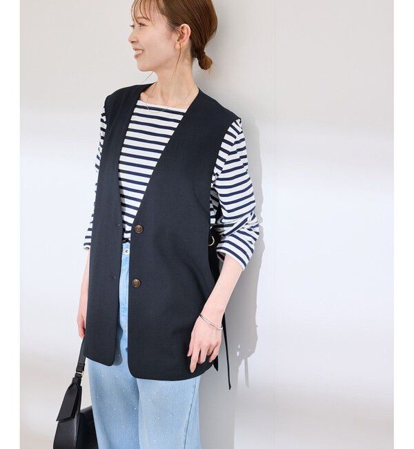 Rope&rsquo;Picnic「【抗菌防臭・接触冷感・UVカット】カナパノースーリーブジレ/セットアップ対応」|ベスト・ジレ|