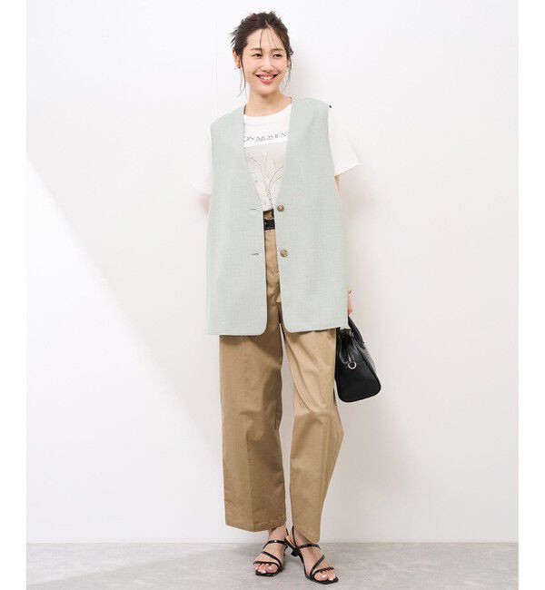 Rope&rsquo;Picnic「【抗菌防臭・接触冷感・UVカット】カナパノースーリーブジレ/セットアップ対応」|ベスト・ジレ|