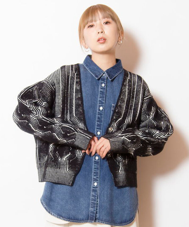  「リバーシブルニットカーディガン」|ニット・セーター|BLACK