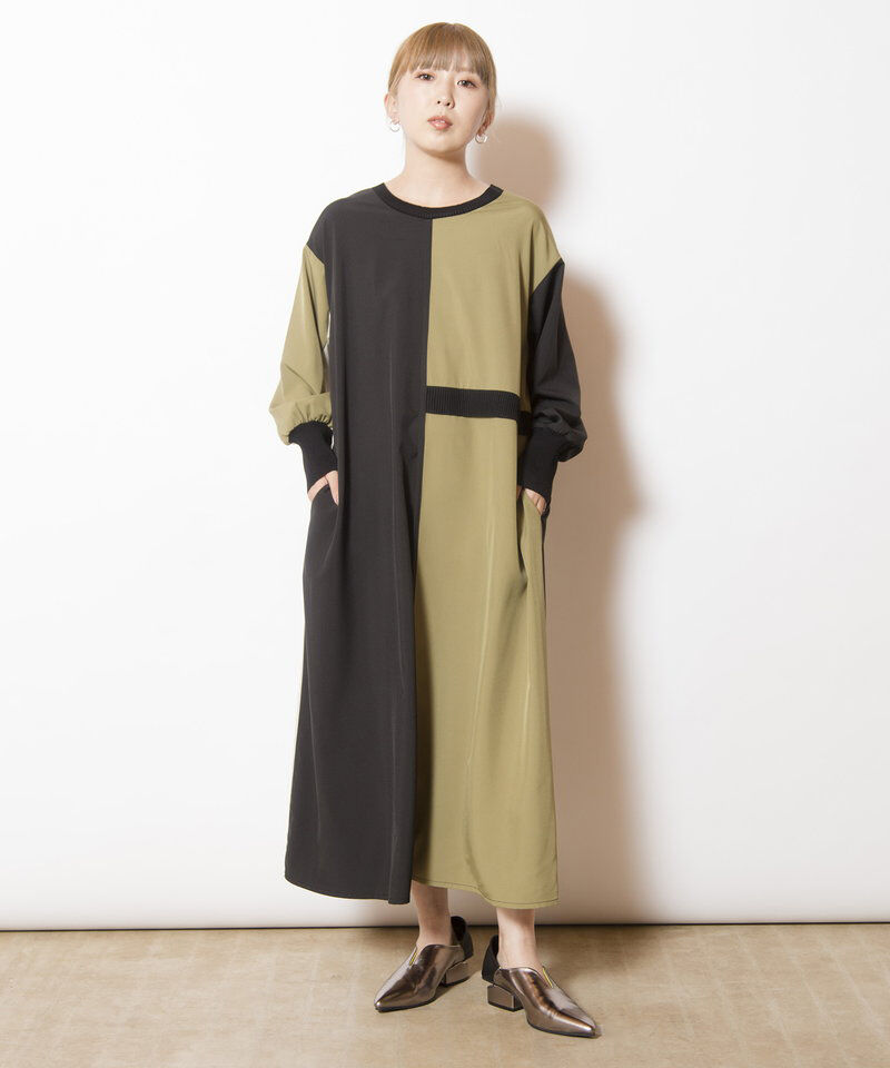  「2WAY配色切替ワンピース」|ワンピース|