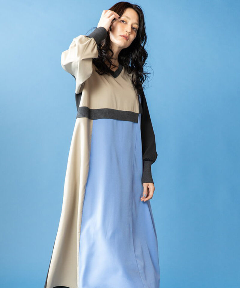  「2WAY配色切替ワンピース」|ワンピース|SAX