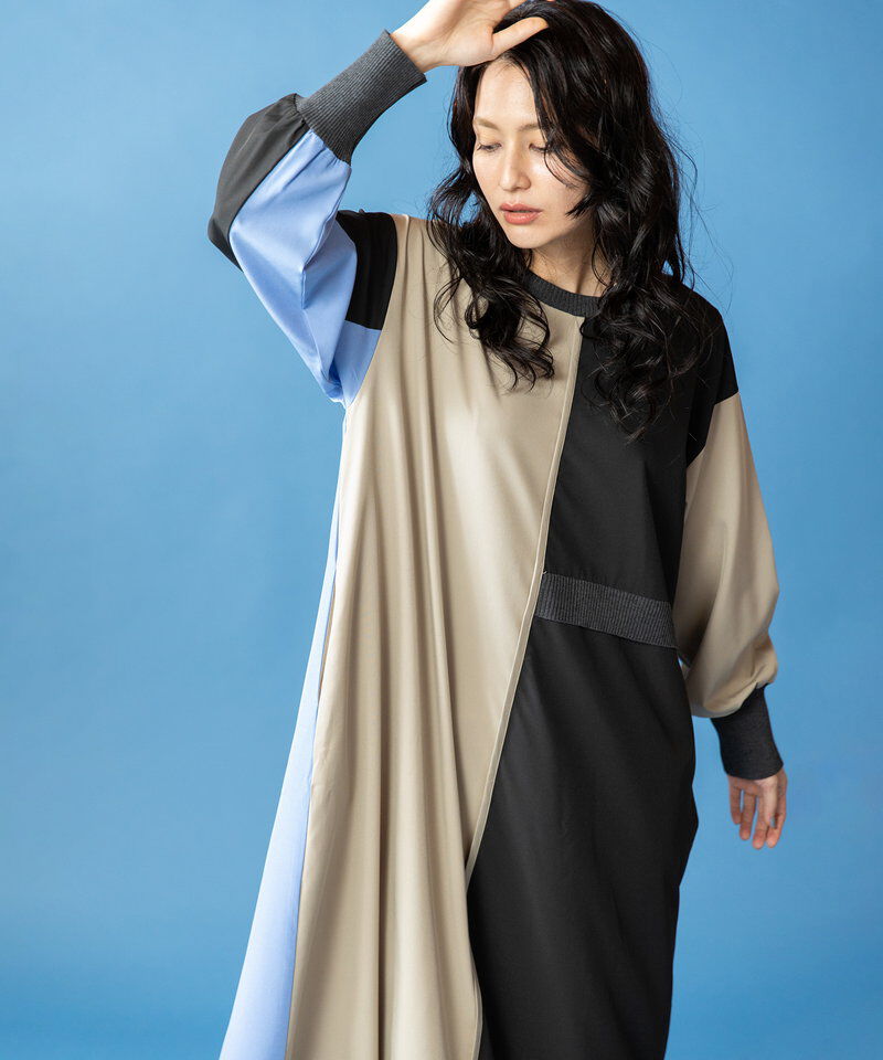  「2WAY配色切替ワンピース」|ワンピース|