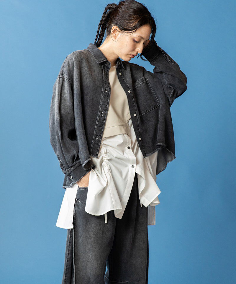  「セルロースデニムビッグシャツ」|シャツ・ブラウス|