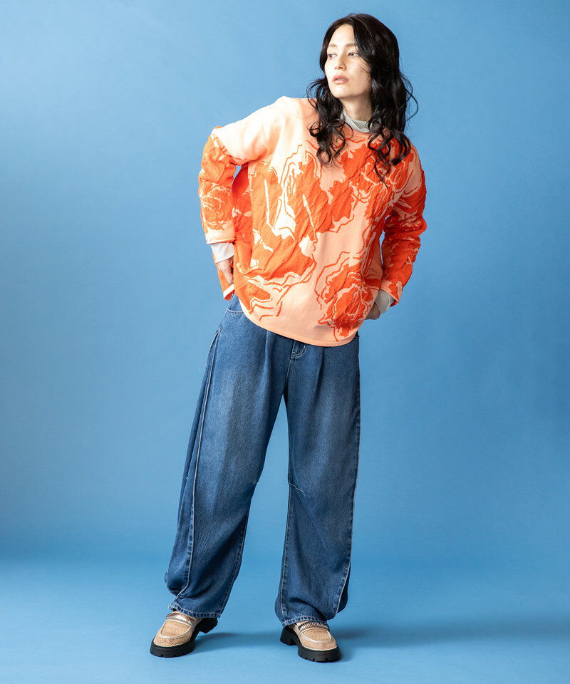  「セルロースデニムタックパンツ」|デニム|