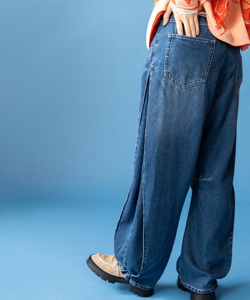  「セルロースデニムタックパンツ」|デニム|