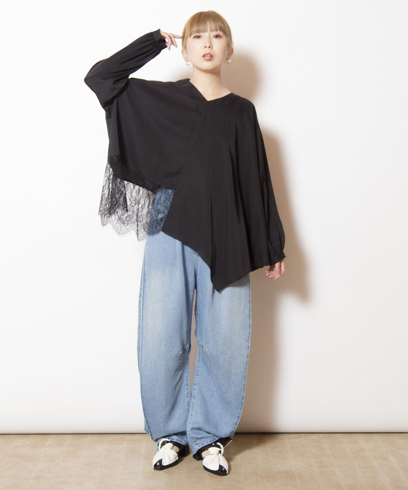  「セルロースデニムタックパンツ」|デニム|