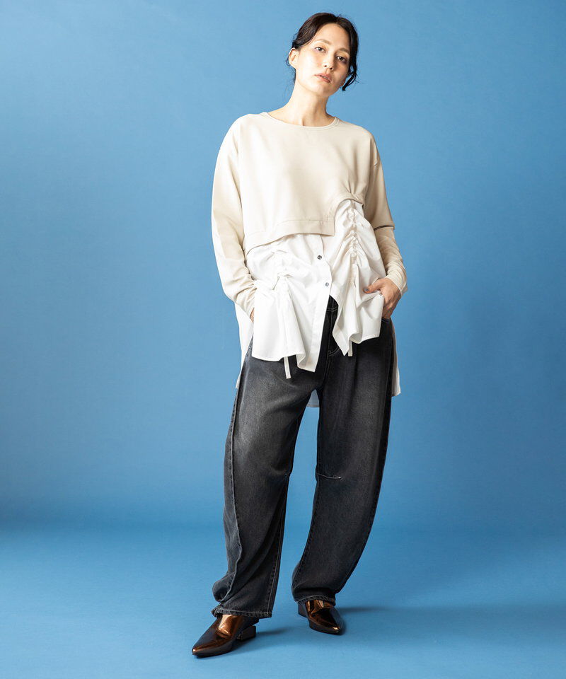  「セルロースデニムタックパンツ」|デニム|