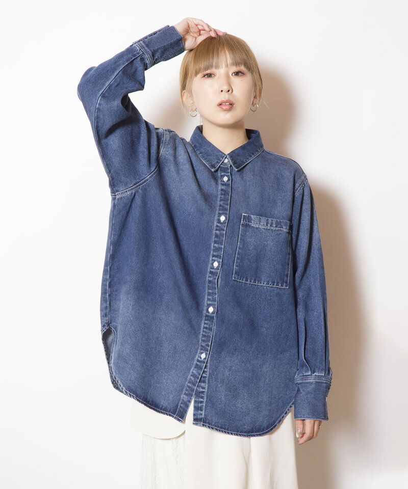 「セルロースデニムバックタックシャツ」|シャツ・ブラウス|