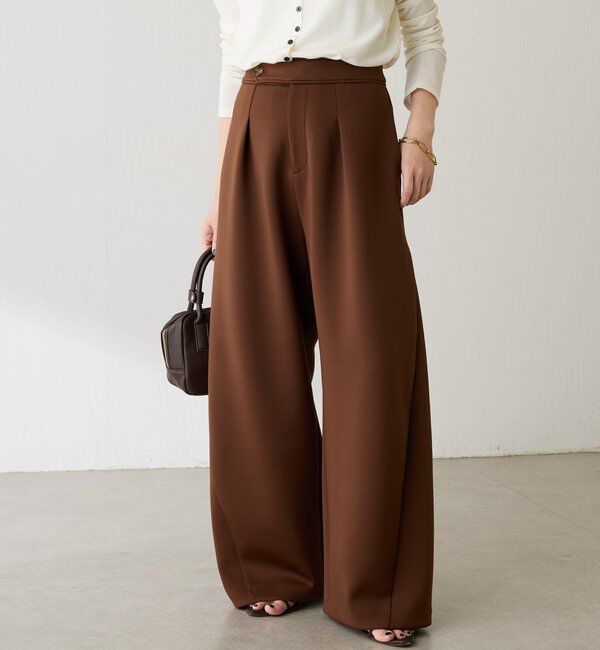  「裾切替ダンボールパンツ」|チノ|ブラウン